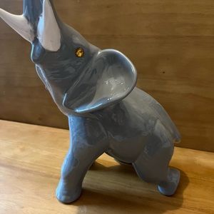 grey elephant ceramic statue